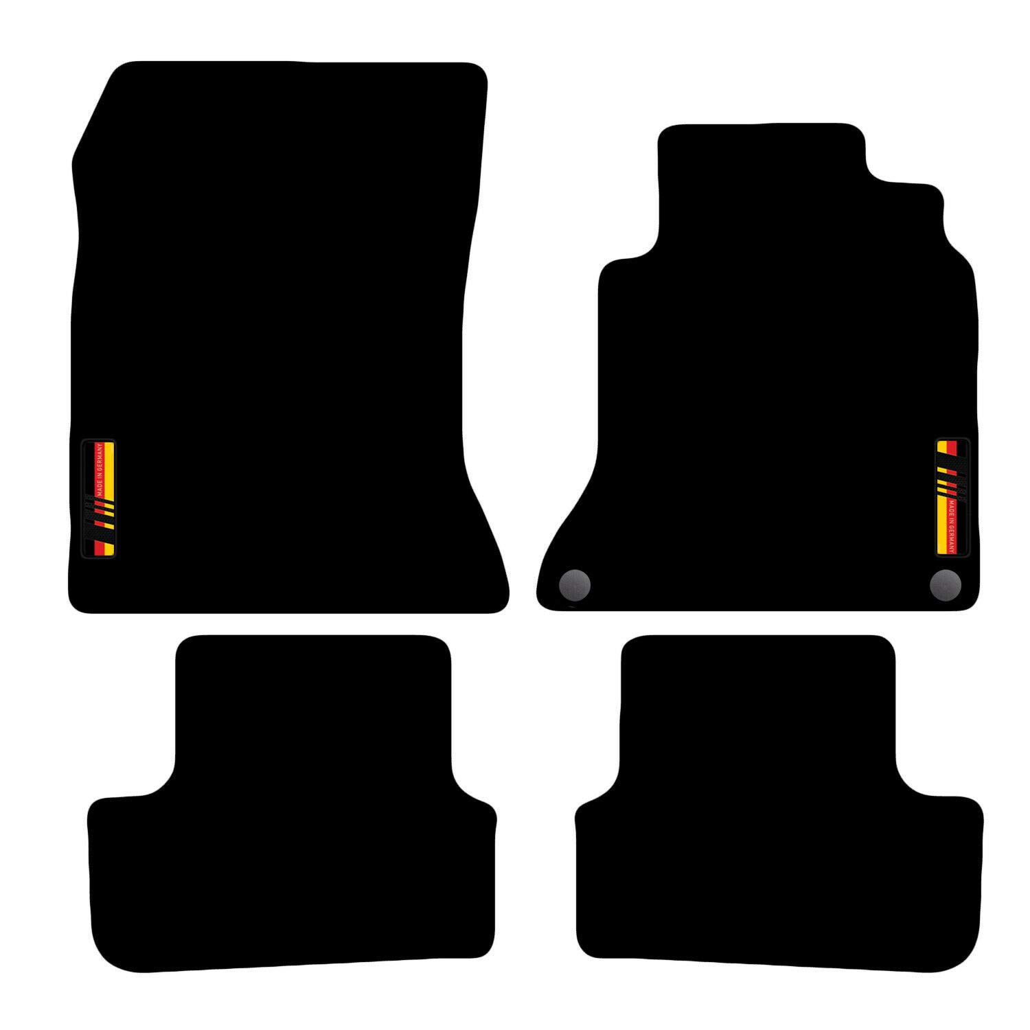 Carsio Carpet Car Mats For Mercedes A Class 2012 to 2018 with Made in Germany logo (2 Clips) Tailored Fit Floor Mat Complete Accessory Custom Fitted - All Weather, Anti-Slip Backing & Black Trim