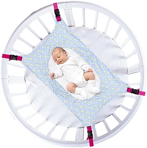 NEEDOON Newborn Baby Crib Hammock, Bassinet Hammocks Bed,Durable Material,Adjustable Straps (Light Blue)