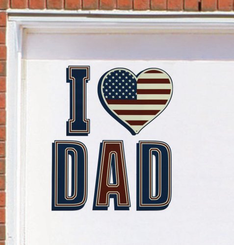 I Love Dad Patriotic Garage Door Magnet Set