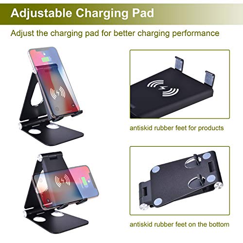 Fold Wireless Charger, Adjustable Aluminum Fast Wireless Charging Stand, 7.5W Compatible iPhone 11/X - //coolthings.us