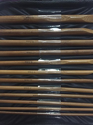 JISTL Crochet Hooks Set,Bamboo&Wooden Crochet Hooks,Eye Blunt Needles Crochet Needles Set with Case,Ergonomic Handle Colorful Plastic Handles Knitting Needles Weave Yarn Case 20 - Thumbnail 6