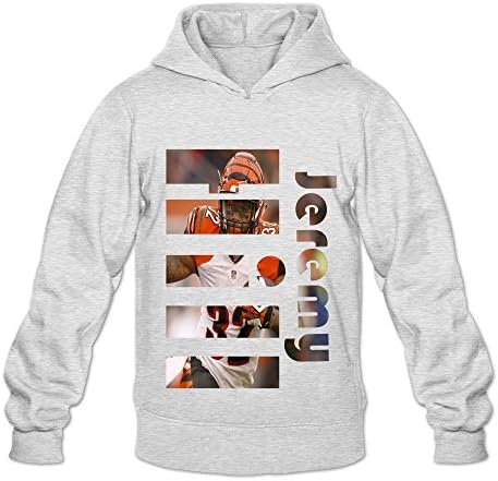 WYBU Men's Jeremy Hill Long Sleeve Hoodie Sweatshirt Size XXL Ash,100% Organic Cotton