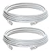Cat6 Ethernet Cable - 15 ft White - Gold Plated Contacts Male to Male Patch Cord (2 Pack)