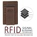 Money Clip, Front Pocket Wallet, Leather RFID Blocking Strong Magnet thin Wallet (one size,Khaki (Id Window Crazy Horse Leather))