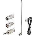 Superbat Telescopic FM Antenna for Stereo Receiver Indoor, FM Radio Antenna 75 Ohm UNBAL for Yamaha Onkyo Denon Table Top Home Theater Receiver Radio Receiver Antenna Tuner