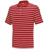 adidas Golf Men's Classic 2 Color Stripe Polo Shirt, Vista Grey/White, Large