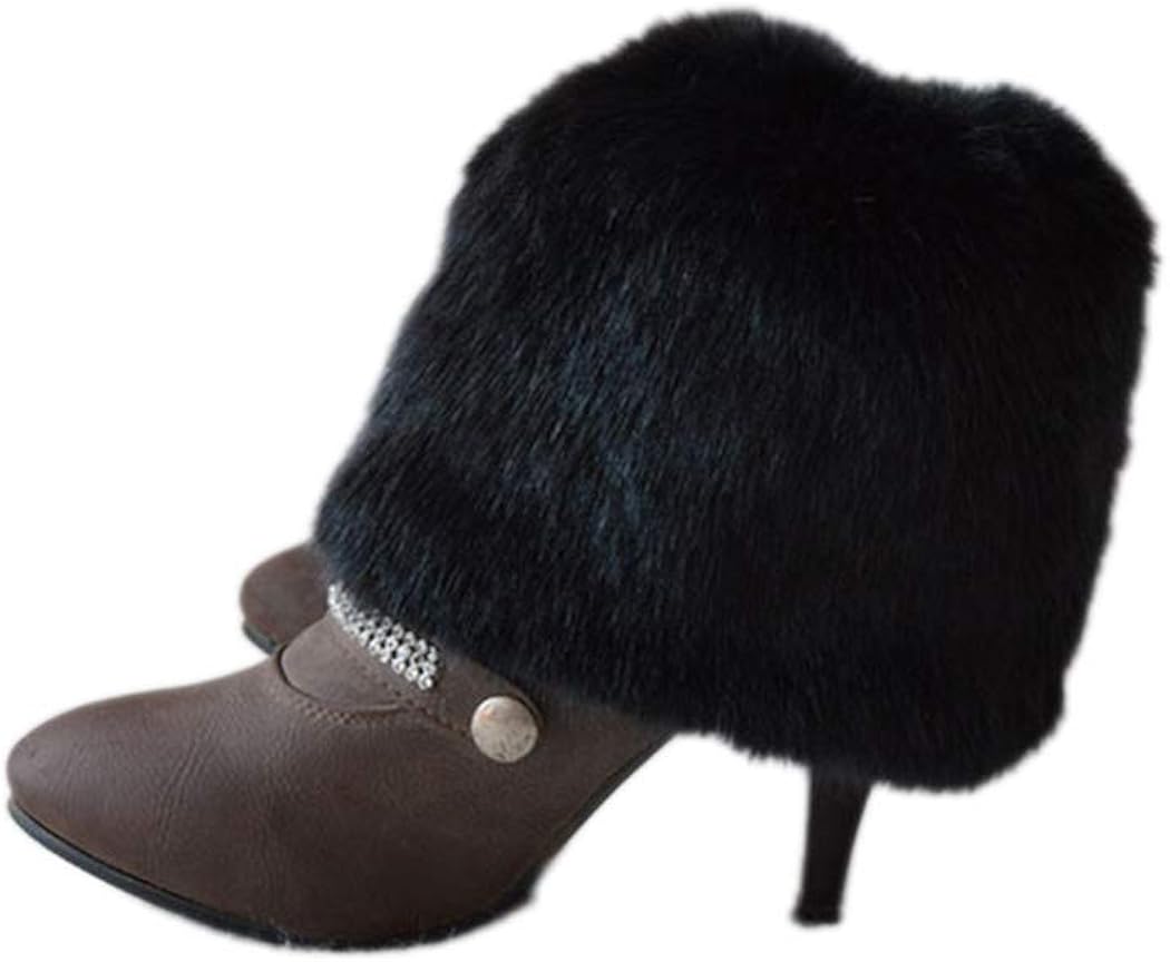 faux fur leg warmers boot covers