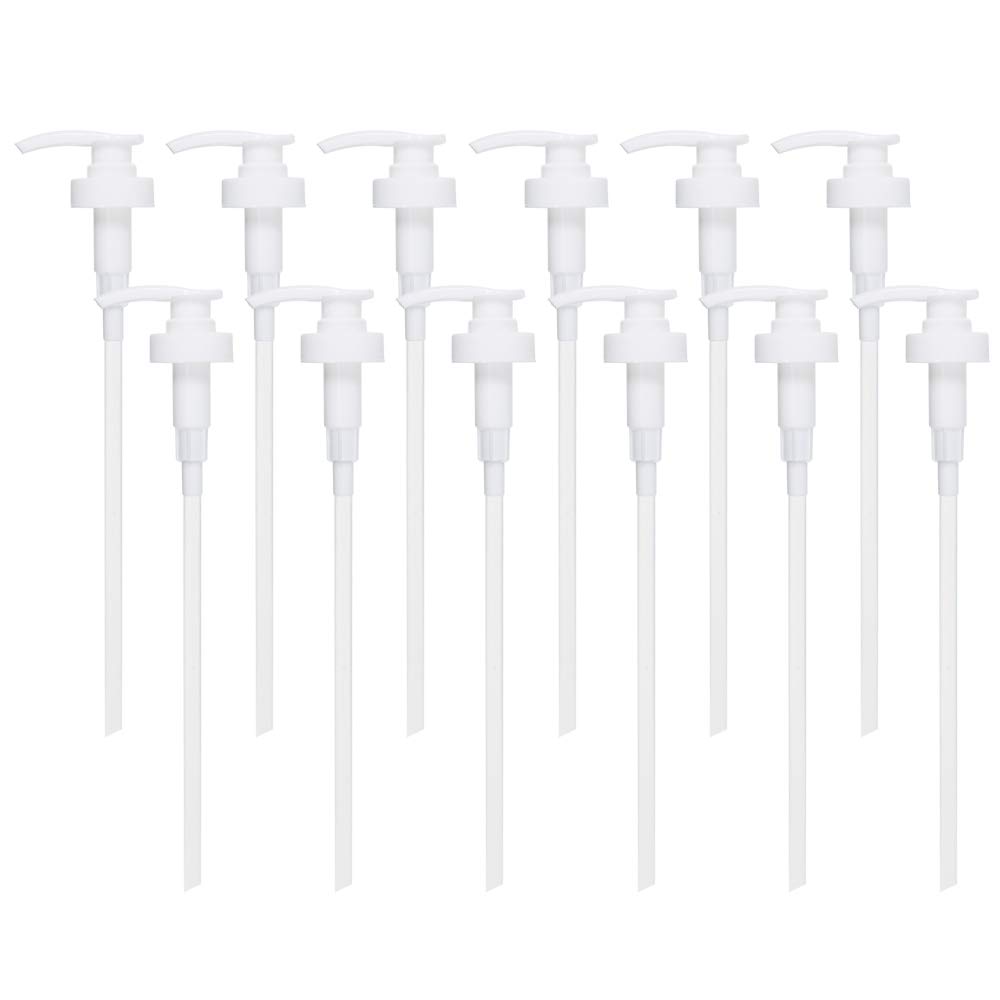 Gallon Pump Dispenser, Fits Most 1 Gallon Jugs and Containers 38/400 Snow Cone Syrup Pump Lid Top Replacement for Sanitizer, Lotion, Shampoo, Conditioner (12 Pack)