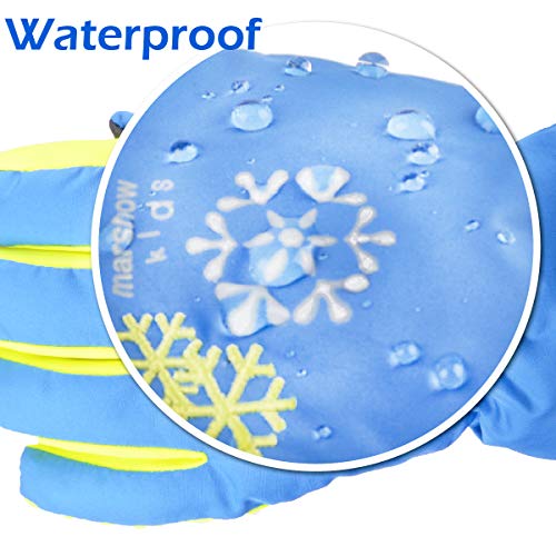 image for Triwonder Ski Snowboard Gloves for Kids - Waterproof Winter Warm Glove