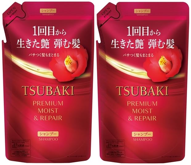 Premium Moist Repair Shampoo for Tsubaki Refill Pack 300 ml Set of 2