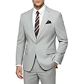 WYWK Men's 2 Piece Suit Slim Fit - One Button Jacket Pants with Tie and Pocket Square, Suits for Men Wedding Business Party