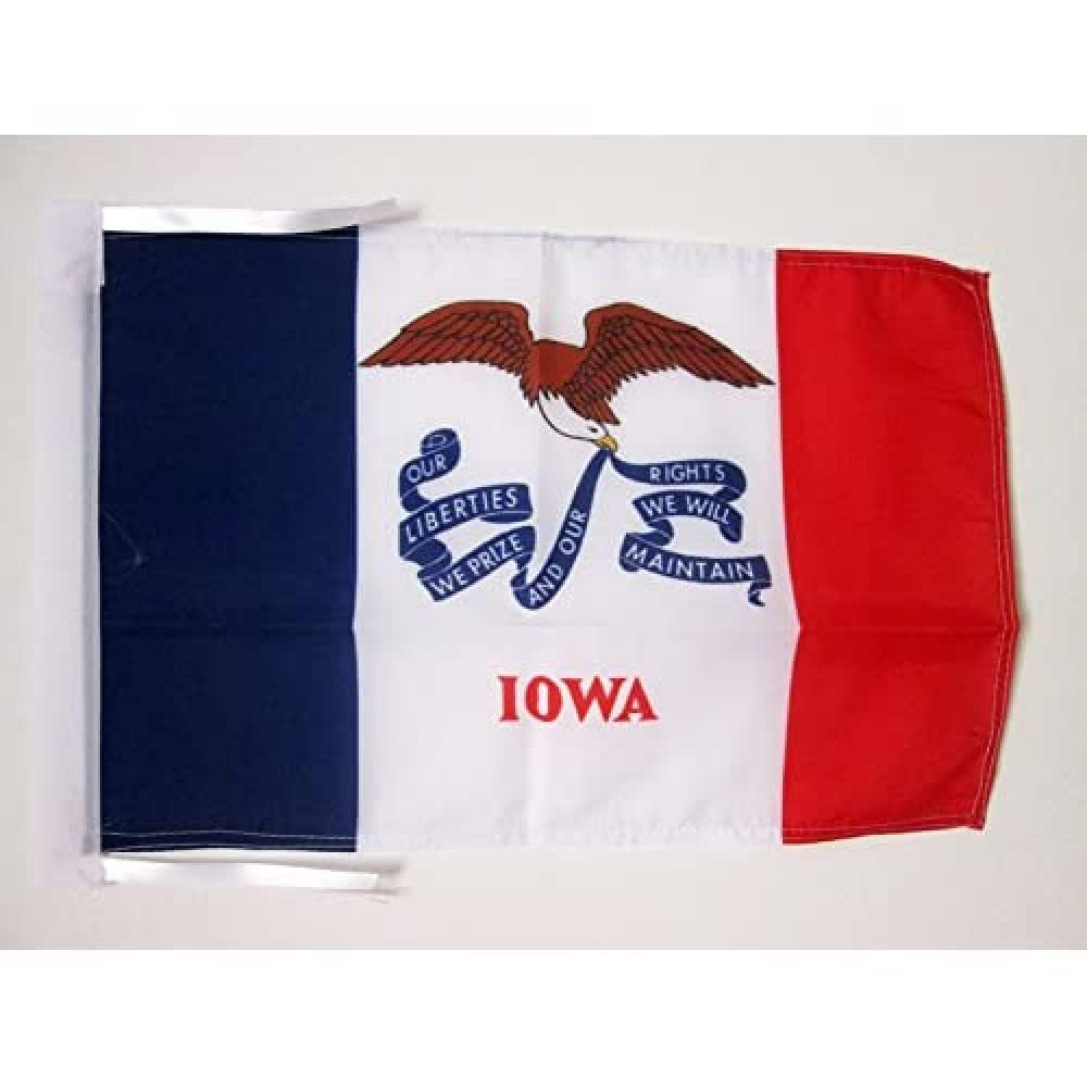 AZ FLAG - Iowa Flag - 18'' x 12'' - 100% Polyester US state of Iowa Small Banner with Two Cords - Fade Resistant - Vivid Colors - 18x12 in - 45x30 Cm — image 1