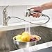 VCCUCINE Commercial Stainless Steel Single Handle Pull Out Sprayer Brushed Nickel Kitchen Faucet, Small Pull Down Bar Sink