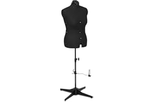 Adjustoform Sew Simple FG307 Adjustable Dress Form Black M-L (US Dress Size 10-16) 8 Part Female Sewing Mannequin + Pin Grip Hem Marker