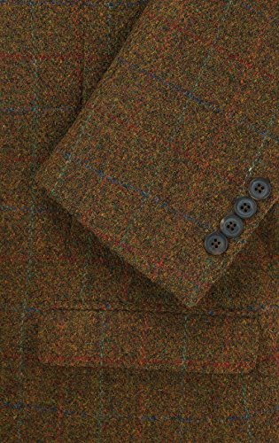 Harris Tweed Mens Rust Windowpane Check Tweed Jacket Regular Fit 100% Wool Notch Lapel-42S - Thumbnail 3