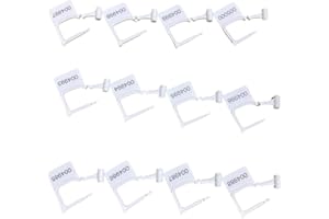 DUEBASS 200 Pcs Numbered Security Plastic Padlock Seals Crash Cart Lock Keyed Padlocks Disposable Locks for Luggage Medical Clothing (White)