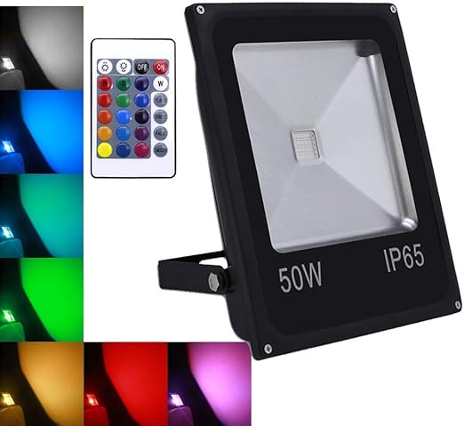 DOOK 50W RGB Foco LED Proyector de Exterior Impermeable IP65 LED ...