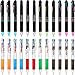 Chinco 24 Pieces Retractable Ballpoint Pens Multicolor 4 in 1 Pens 0.7 mm Ballpoint Pens of Black, Blue, Red, Green for Office School