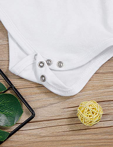 Newborn Baby Boy Clothes New to The Crew Letter Print Romper Long Pants Hat 3PCS Outfits Set Breathable and Soft (I-White, 0-3 Months) - Thumbnail 6