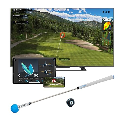 PHIGOLF Home Golf Simulator with Swing Stick – Indoor & Outdoor Golf Game, Motion Sensor Swing Trainer, Play 38,000+ Courses, Family Fun, Compatible with iOS, Android & E6 Connect
