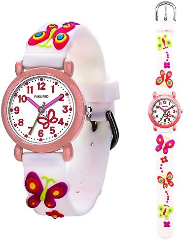 Kid's Watch for Children Boys Girls Waterproof Quartz Watch with 3D Cute Cartoon Pattern Silicone Band