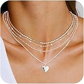 MFRYK Gold/Silver Necklaces Stack For Women,14K Gold/Sterling Silver Plated Simple Layered Choker Necklaces For Women,Stackable Multilayer Pearl Cross Disc Circle Pendant Cuban Herringbone Snake Paperclip Chain Necklaces Set Jewelry Gift for Women