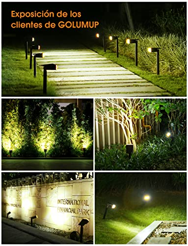 GOLUMUP 36 LED Solar Lights for Outdoor Garden Solar Spotlights Outdoor Waterproof IP67 Solar Lamps for Garden, Patio, Driveway, Pool and Camping – Warm White (6 Pieces)