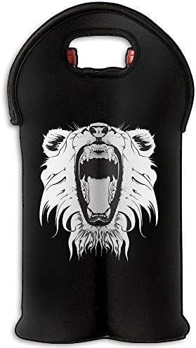 Angry Lion 2 Bottle Wine Carrier Tote Bag Traveling Wine/Water Bottle Handbag With Carry Handle Two Bottle Drinks Beer Holder
