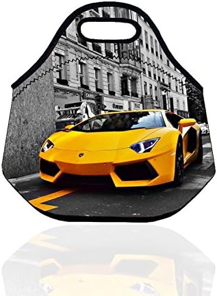 Estrellaw Bight Yellow Porsche Pattern Lunch Bag