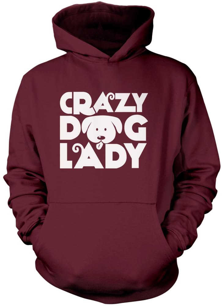 Crazy Dog Lady - Unisex Hoodie - Pet Dog Owner Doggy Mum Puppy XS Maroon — image 1