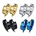 Areke Mens Stainless Steel Huggie Earrings For Men Unisex Valentine's Day Small Hoop Ear Rings (4 Pairs)