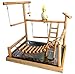 Mrli Pet Large Parrots Playstand Bird Playground Wood Perch Gym Stand Playpen Bird Ladders Exercise Playgym with Feeder Cups for Electus Cockatoo Parakeet Conure Cockatiel Exercise Toythumb 2