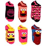 Sesame Street Elmo Womens 6 pk Ankle Socks (9-11, Elmo)
