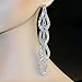 CHRAN Sparkling Rhinestone Long Drops Link Dangle Earrings Women Bridal Jewelry size 4.37