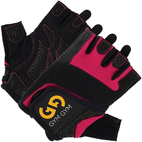 GYM GYM Gloves with Anti-Slip Palm for Workout, Weight Lifting, Crossfit, Exercise, Training, Fitness and Bodybuilding for Women (PAIR) (Pink, Small)