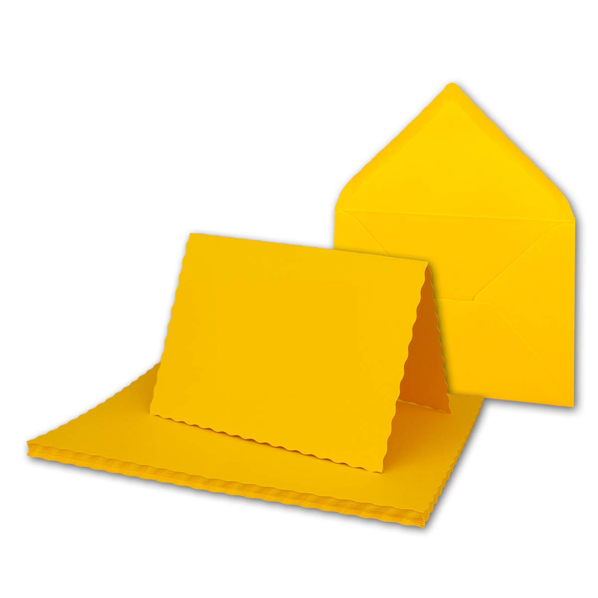 DIN A6 / C6 wave cut overall parent 25 Sets 12-Honig-Gelb