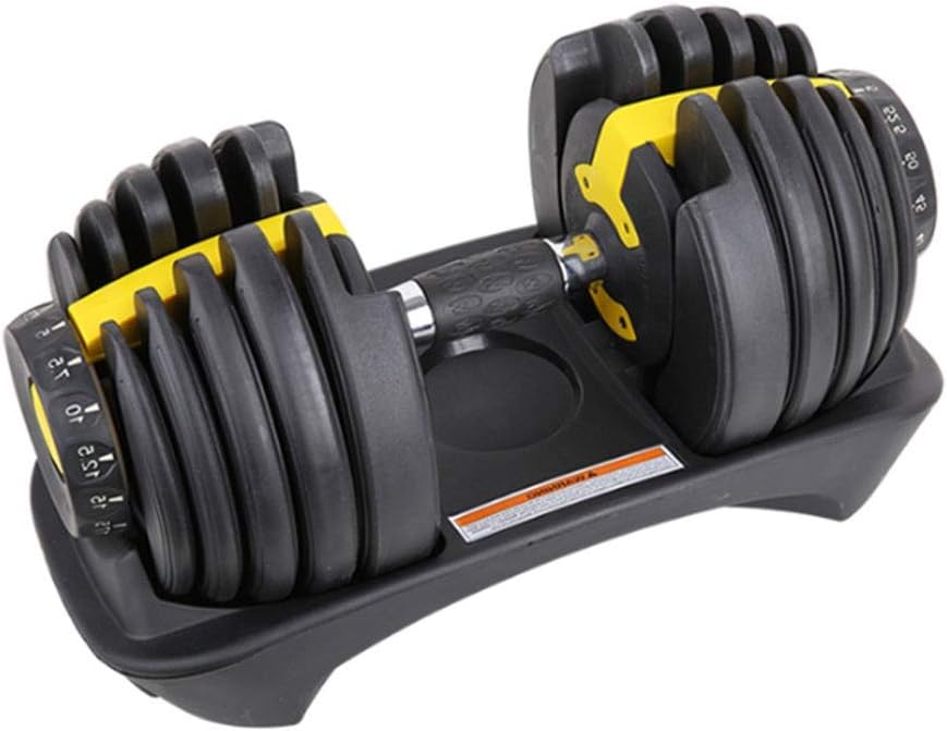 Ownlife 24kg/52.5lb Adjustable Single Dumbbell Gym Weight Bench Set ，Equipment Body Building Automatically Dumbell Training Arm Muscle Fitness