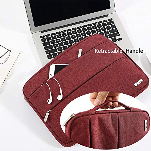 V Voova 14-15.6 Inch Laptop Sleeve Carry Case Waterproof Computer Chromebook Bag Protective Cover with Handle Compatible for MacBook Pro Retina 15.4" / Surface Book 2 15", HP Asus Acer Notebook,Red - Thumbnail 2