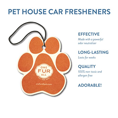 Pet House Car Air Freshener by One Fur All, Pack of 4 – Mandarin Sage - Non-Toxic Auto Air Freshener, Pet Odor Eliminating Air Freshener for Car, Ideal for Small Spaces, Dye Free Dog Car Air Freshener