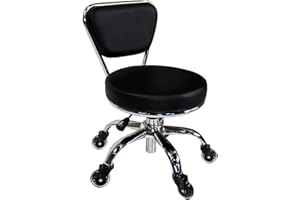 MAYAKOBA Dayton Garage Rolling Seat (Black Upgrade Casters) Pneumatic, Short Stool with Adjustable Height 13"-15", Perfect for Garage Task, Home Cleaning, Bathroom Short Seat, Technician Task