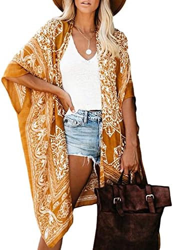 Boho Floral Long Kimono Cover Ups 