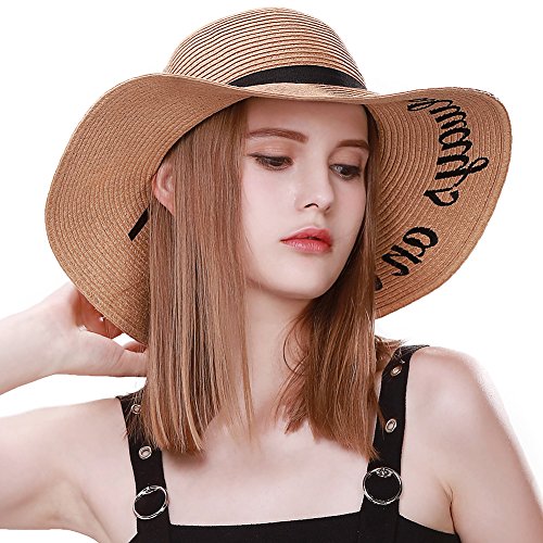 Buy Siggi Ladies Floppy Summer Sun Beach Straw Hat UPF 50 Foldable Wide Brim Adjustable Online