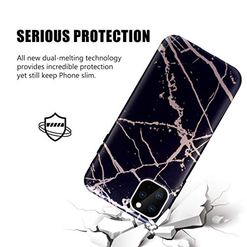 iPhone 11 Pro Max 2019 6.5 Case, Ranyi Gold Stamping Marble Pattern [Support Wireless Charging] Shock Absorbing Resilient TPU Rubber/Silicone Case for Apple 2019 6.5 Inch iPhone 11 Pro Max (3) - Thumbnail 3