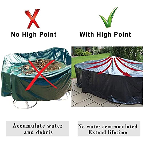 EASYBUYTECH Furniture Cover Garden Outdoor Patio Protective Case Oxford Furniture Dustproof Cover for Rattan Table Cube Chair Sofa Waterproof Rain, Black - 213X132X74CM