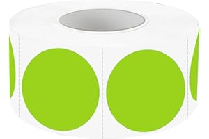 YEGAWEN 1 Inch Removable Colored Dot Stickers, Waterproof Circle Color Stickers, Writable Garage Sale Stickers Price Tags Stickers, Suitable for Laser and Inkjet Printable (500Pcs, Green)