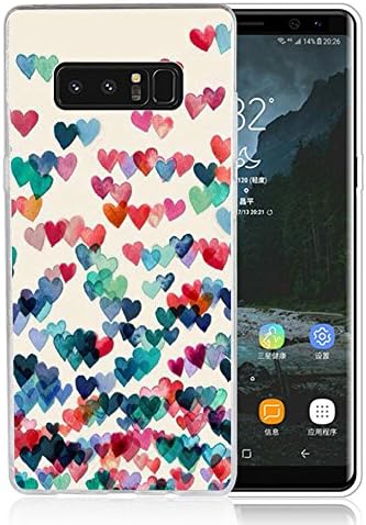 Note 8 Case Lovely colorful heart-shaped pattern, LAACO Scratch Resistant TPU Gel Rubber Soft Skin Silicone Protective Case Cover for Samsung Galaxy Note 8