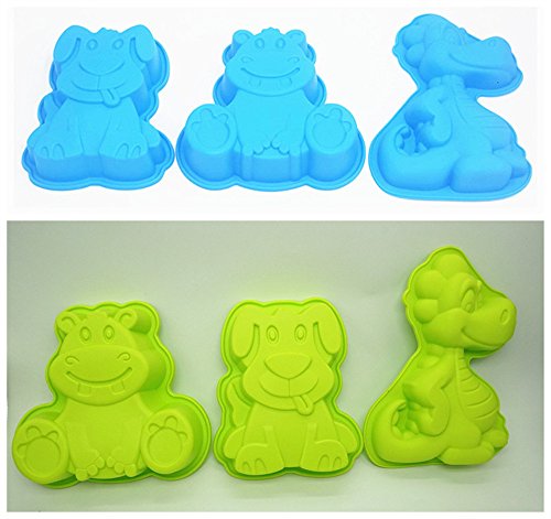 Dinosaur Shaped Small Birthday Cake Mold | Novelty Silicone Cake Pan for Kids | Premium Food-grade Silicone Baking Mold Tray | 9.45 x 1.57 x 6.69 Inches