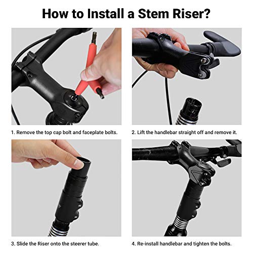 LERWAY Bike Stem Riser Extender MTB Handlebar Stem Adapter with Hex Key