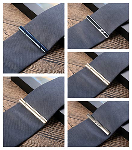 image for YADOCA 12 Pcs Mens Tie Clips Set Regular Classic Tie Bar Clip Wedding 