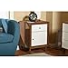 Baxton Studio Studios Nightstand, Medium, White and Walnut